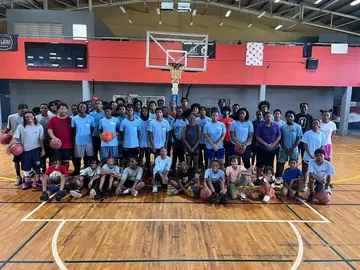 Youth basketball camp group photo